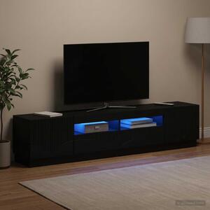 VidaXL 5 darabos LED TV szekrény Fekete Szerelt Fa