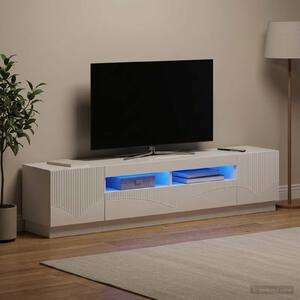 VidaXL 5 darabos LED TV szekrény Magasfényű Fehér Szerelt Fa