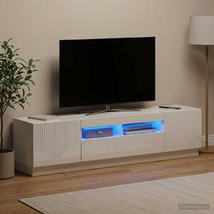 VidaXL 5 darabos LED TV szekrény Magasfényű Fehér Szerelt Fa