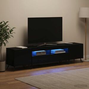 VidaXL 5 darabos LED TV szekrény Fekete Szerelt Fa
