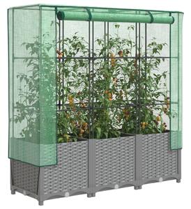 Rattan megjelenésű magaságyás melegháztakaróval 120x40x138 cm