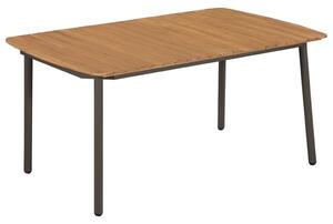 VidaXL tömör akácfa és acél kerti asztal 150x90x72cm