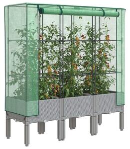 Rattan megjelenésű magaságyás melegháztakaróval 120x40x140 cm