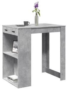 Betonszürke szerelt fa bárasztal 102 x 70 x 103,5 cm