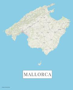 Mallorca color Térképe, (30 x 40 cm)