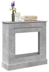 Betonszürke szerelt fa kandallóburkolat 90 x 30 x 90 cm