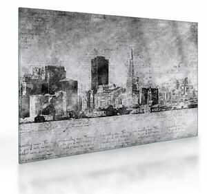 Üveg kép - Kávé művészeti város (70x50 cm)