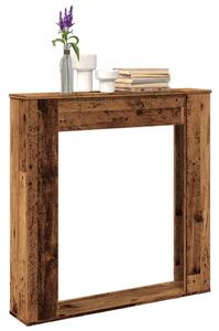 Antik fa színű szerelt fa kandallóburkolat 100 x 20 x 100 cm