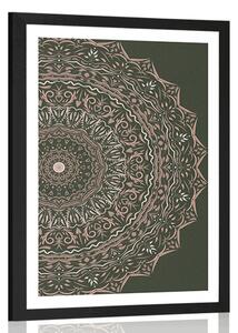 Poszter paszportuval Mandala vintage stílusban