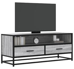 Szürke sonoma színű szerelt fa és fém TV-szekrény 100x34,5x40cm