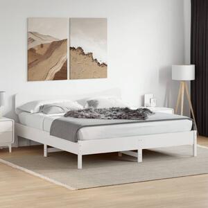 Fehér tömör fenyőfa ágy matrac nélkül 160 x 200 cm