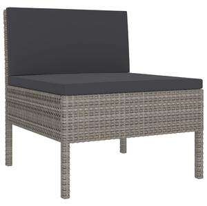 VidaXL 6 részes szürke polyrattan kerti ülőgarnitúra párnákkal
