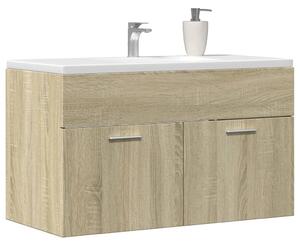 Sonoma tölgy szerelt fa fürdőszobai mosdószekrény 90x38,5x46 cm