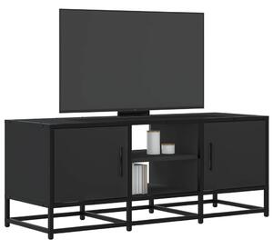 Fekete szerelt fa és fém TV-szekrény 100x35x41 cm