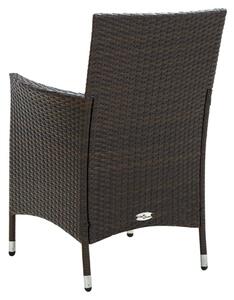 VidaXL 4 db barna polyrattan kerti szék párnával