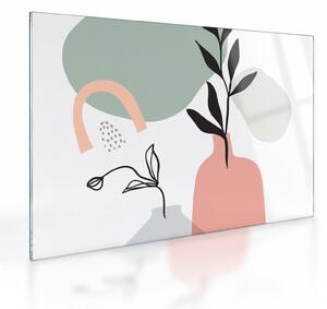 Üveg kép - Virágok vázában N⁰3 (70x50 cm)