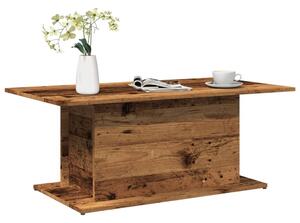 Antik fa színű szerelt fa dohányzóasztal 102 x 55,5 x 40 cm