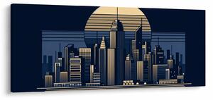 Kép – Geometrikus város (120x50 cm)