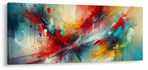 Kép – Absztrakció pirossal (120x50 cm)
