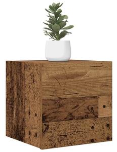 Antik fa színű falra szerelhető TV-szekrény 30,5 x 30 x 30 cm