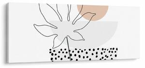 Kép - Vonal művészet virágok N⁰3 (120x50 cm)