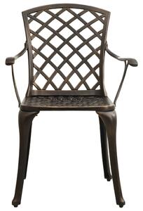 VidaXL 4 db bronzszínű öntött alumínium kerti szék