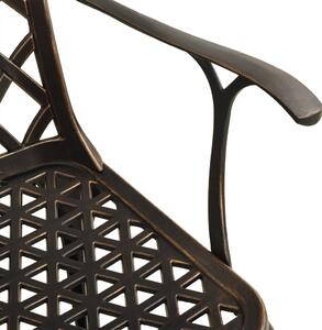 VidaXL 4 db bronzszínű öntött alumínium kerti szék