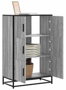 Highboard szürke sonoma 68x35x106,5 cm gépelt fa és fém