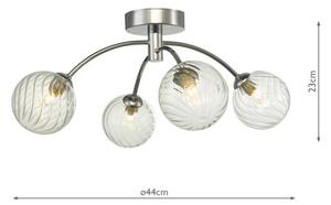Dar lighting modern mennyezeti lámpa izzy csiszolt króm átlátszó darizz0450-03