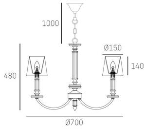 Cosmolight modern csillár siena fehér nikkel cosp06308ni-wh