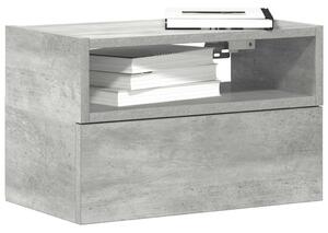 Betonszürke falra szerelhető éjjeliszekrény 45 x 26 x 28,5 cm