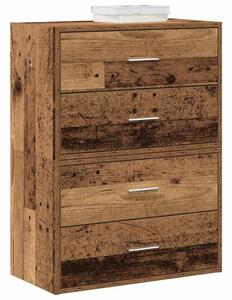 2 db antik fa szerelt fa szekrény 2 fiókkal 60 x 31 x 40 cm