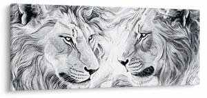 Kép - Rajzolt oroszlánfejek (120x50 cm)