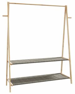 Bambusz ruhaállvány polcokkal 132 x 45,5 x 150,5 cm