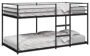 Fekete acél emeletes ágy matrac nélkül 107 x 203 cm