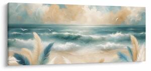 Kép – Festett strand lágy színekben (120x50 cm)
