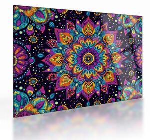 Üveg kép - Kaleidoszkópos mandala (70x50 cm)