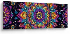 Kép - Kaleidoszkópos mandala (órával) (90x30 cm)
