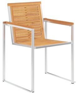 VidaXL 2 db tömör tíkfa és acél kerti szék párnával
