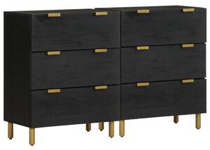 2db fekete szerelt fa tálalóasztal 60 x 33 x 75 cm
