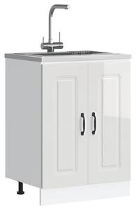 Mosogató aljzat szekrény Kalmar magasfényű fehér 60x46x81,5 cm