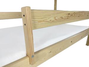 Wilsondo PERY fa házikó ágy 90x200 ágyneműtartóval - natúr borovi