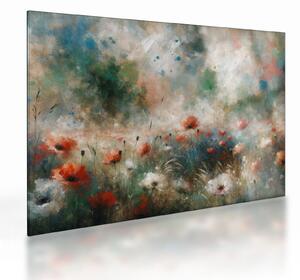 Üveg kép – Pipacsmező absztrakciója (70x50 cm)