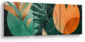 Kép - Geometrikus természeti minták (órával) (90x30 cm)