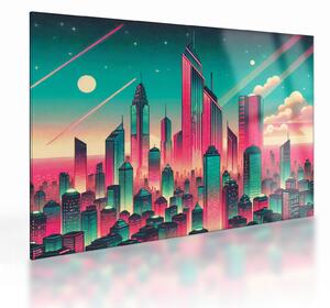 Üveg kép – Nagyváros pop-art stílusban (70x50 cm)