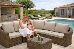 DEOKORK Rattan modul szöglet BORNEO LUXURY (barna)