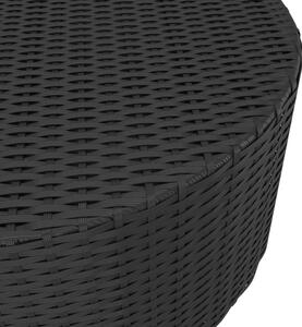VidaXL fekete polyrattan teázóasztal 68 x 68 x 30 cm