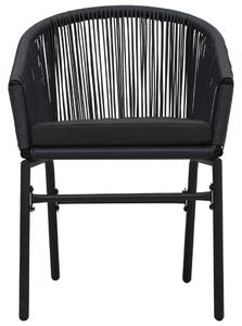 VidaXL 2 db fekete PE rattan kerti szék