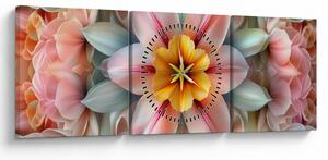 Kép - Kaleidoszkópos virág (órával) (90x30 cm)