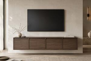 Zolia fali négyajtós TV-szekrény 180 cm - elegant dió